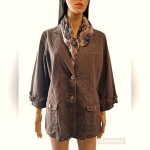 Vintage Jean Jacket DG2 Diane Gilman Sz Small & Scarf